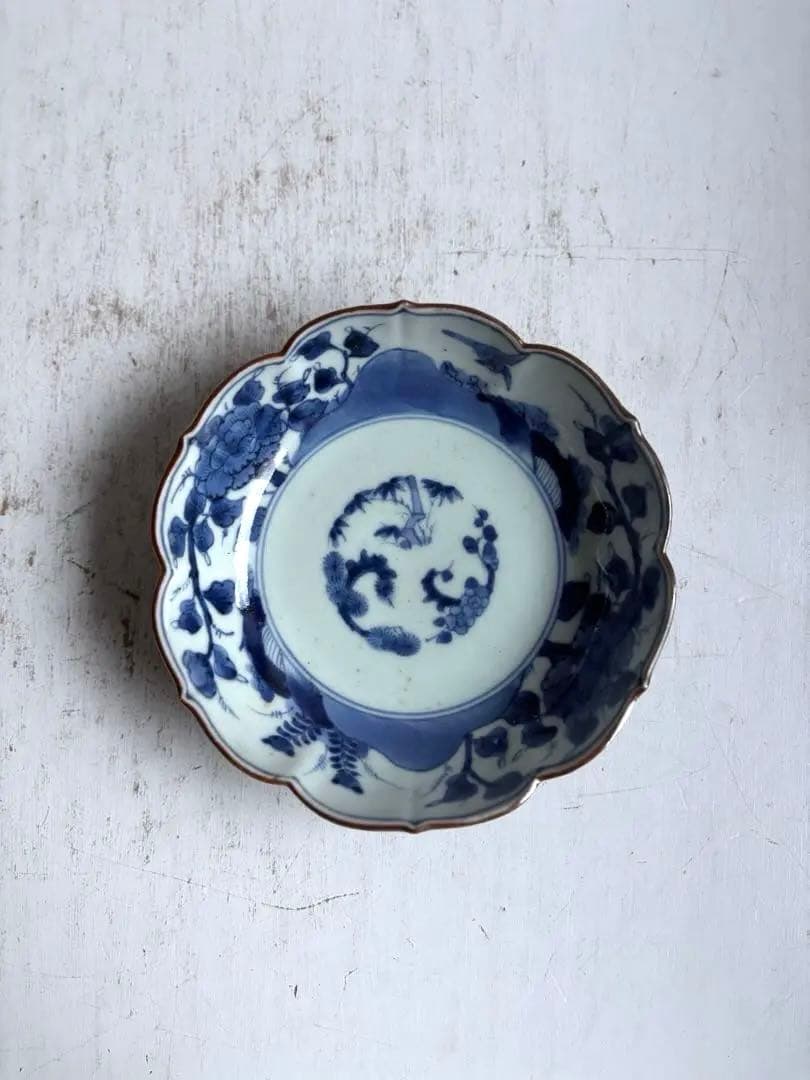 【なおなお様リクエスト】784 骨董 古伊万里 芙蓉手輪花なます皿 3枚おまとめ