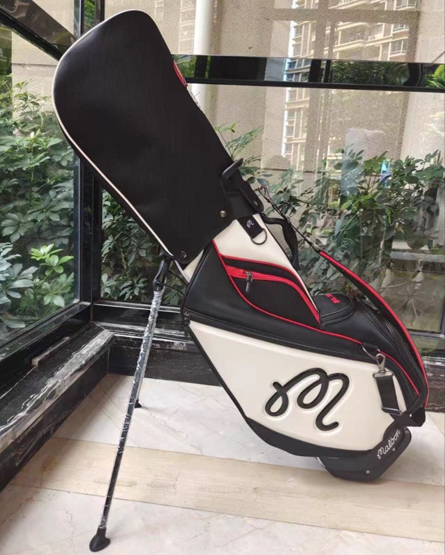 【即発送】 Malbon マルボン ゴルフ キャディバッグ スタンド式 ブラック