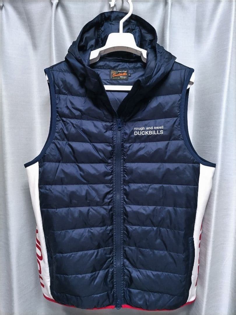 ラフアンドスウェル　ダウンベスト　フーディ　ネイビー