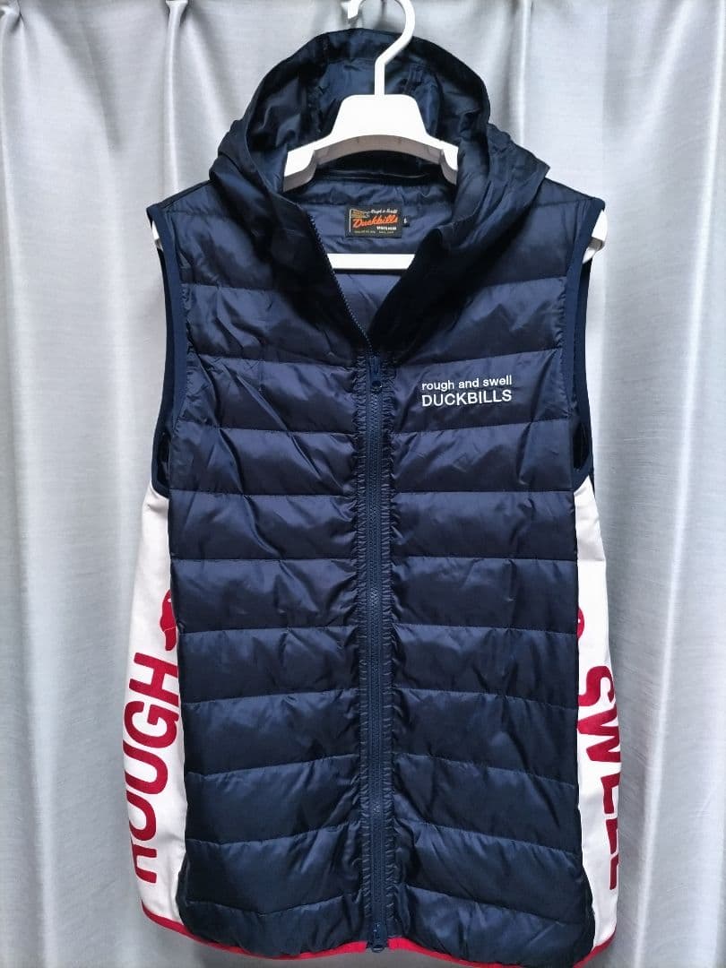 ラフアンドスウェル　ダウンベスト　フーディ　ネイビー