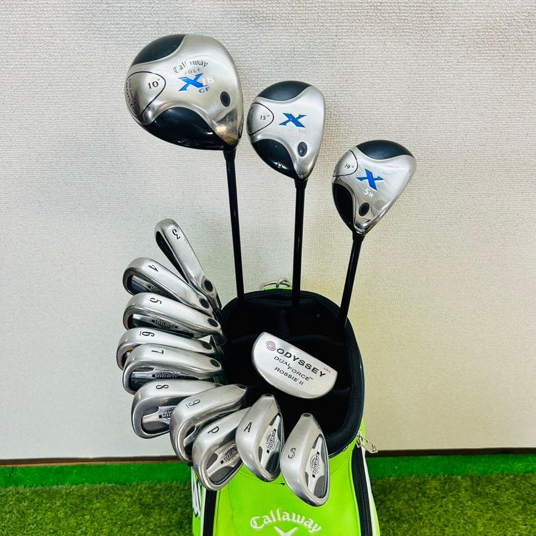 人気モデル　キャロウェイ　X18　メンズゴルフセット　右　S　入門　初心者