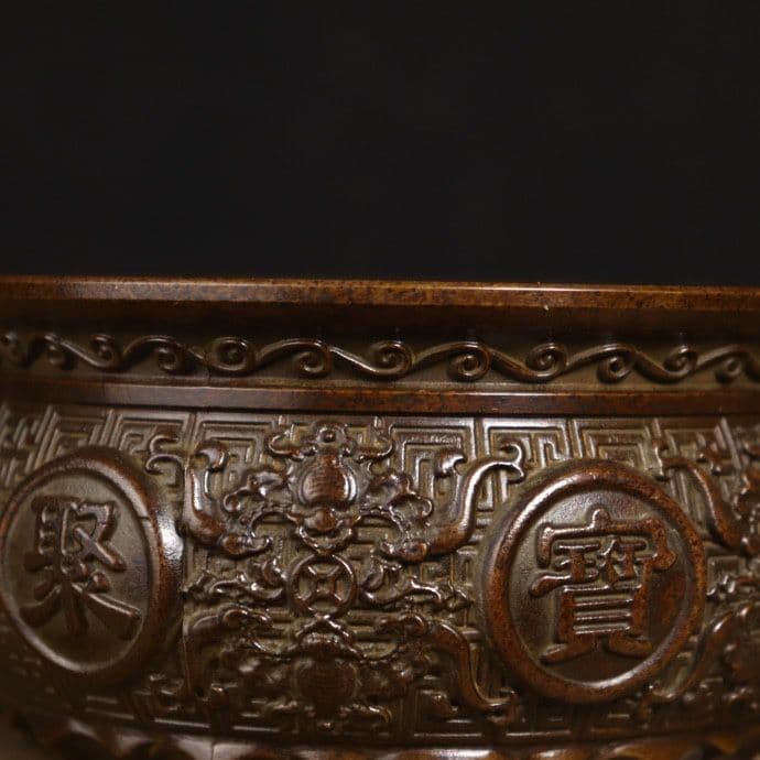 銅器 蘇工 獅耳聚宝盆 香炉 聚財預金壺 工芸品 美術品 置物