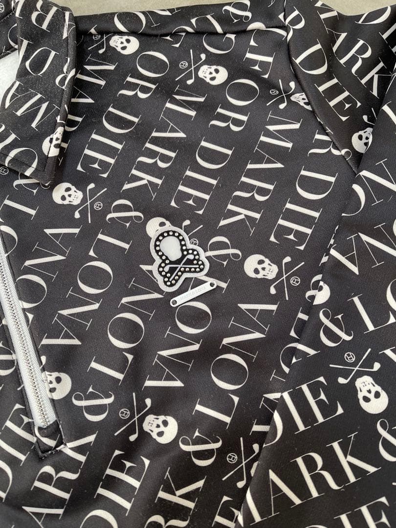 MARK & LONA スカルプリント ジップアップシャツ サイズ48(L)