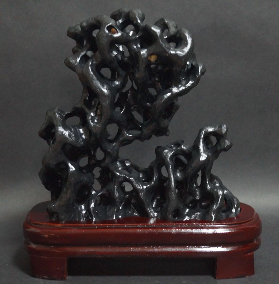 唐物 太湖石 自然体観賞石 水石盆石 飾石 盆景 盆栽 茶室飾 美しい姿