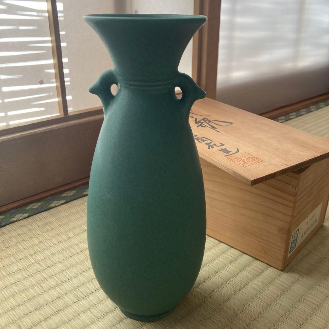 青銅耳付花瓶　大宮陶苑