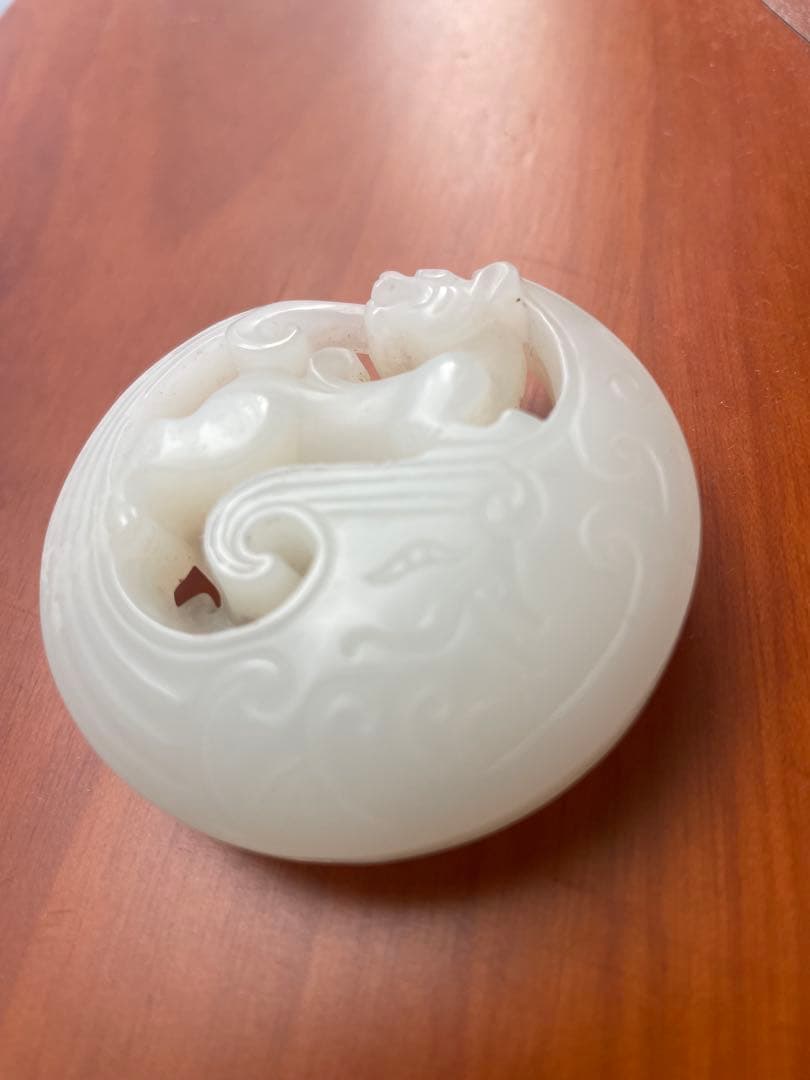 清朝期・和田玉・白玉彫　古美術品、骨董品、