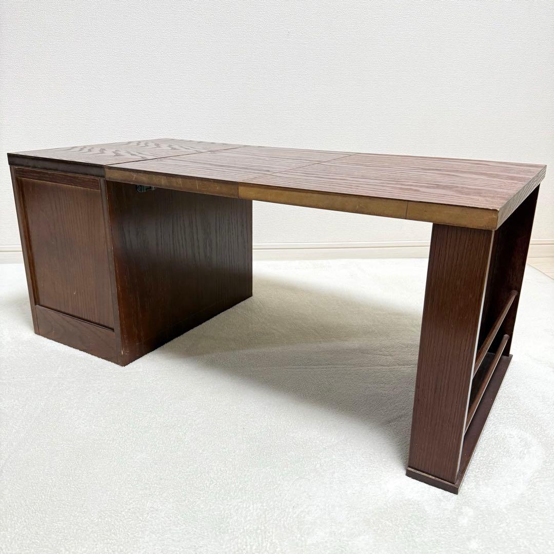 折りたたみ　文机　書斎机　座卓　レトロ　アンティーク　引き出し付