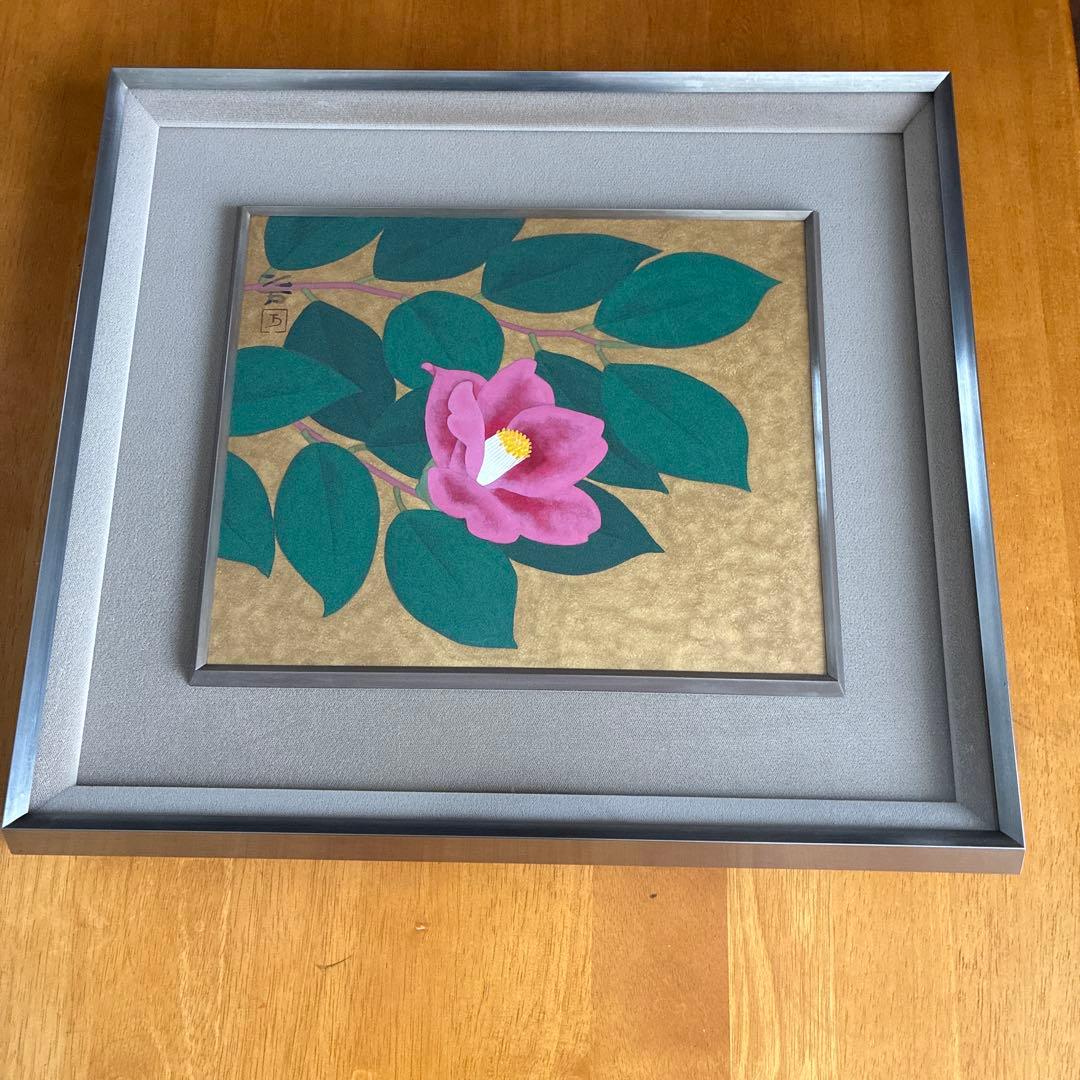 向井久万 日本画 3号「椿」