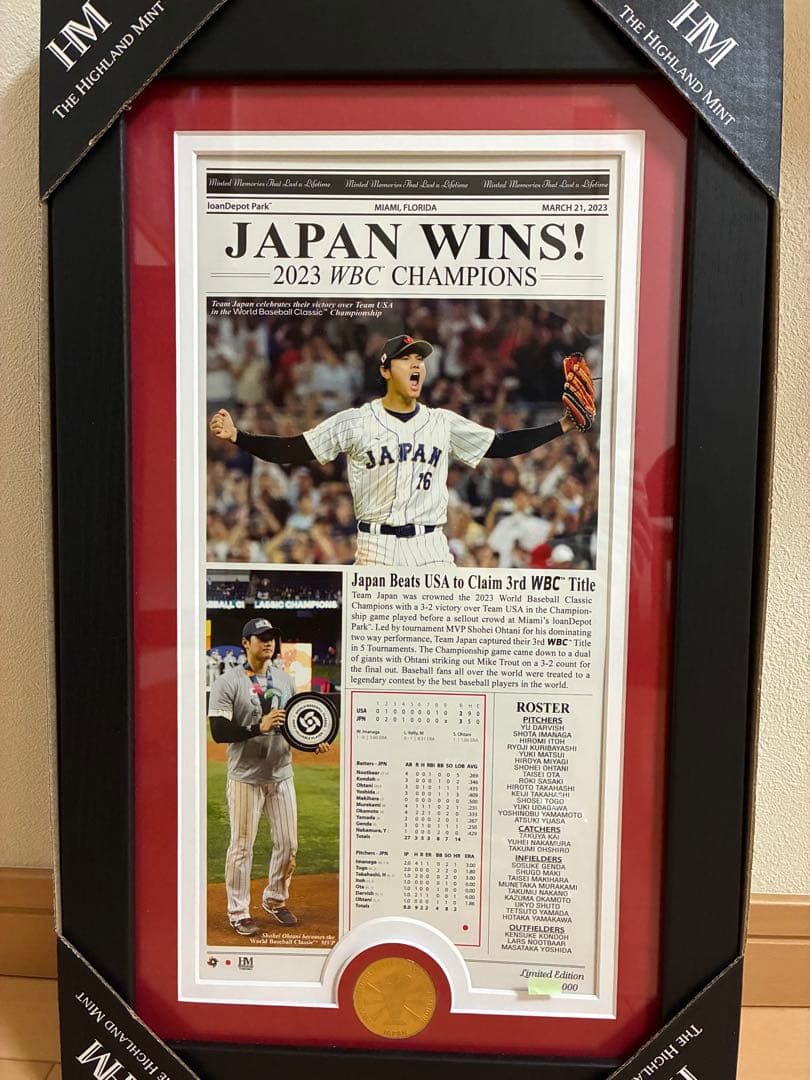 WBC 侍ジャパン　優勝記念フォトフレーム　大谷翔平　MVP