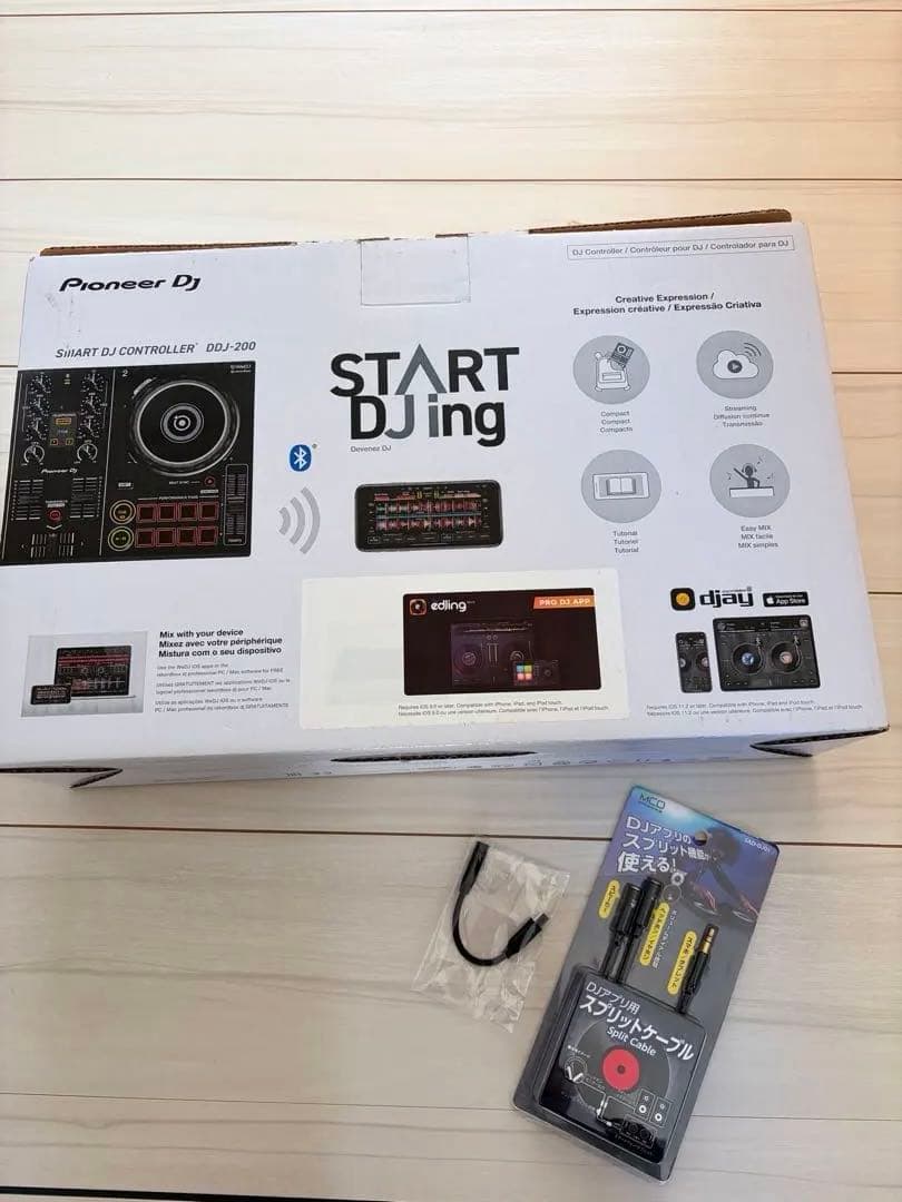 美品　Pioneer DJ DDJ-200 コントローラー　スプリットケーブル付