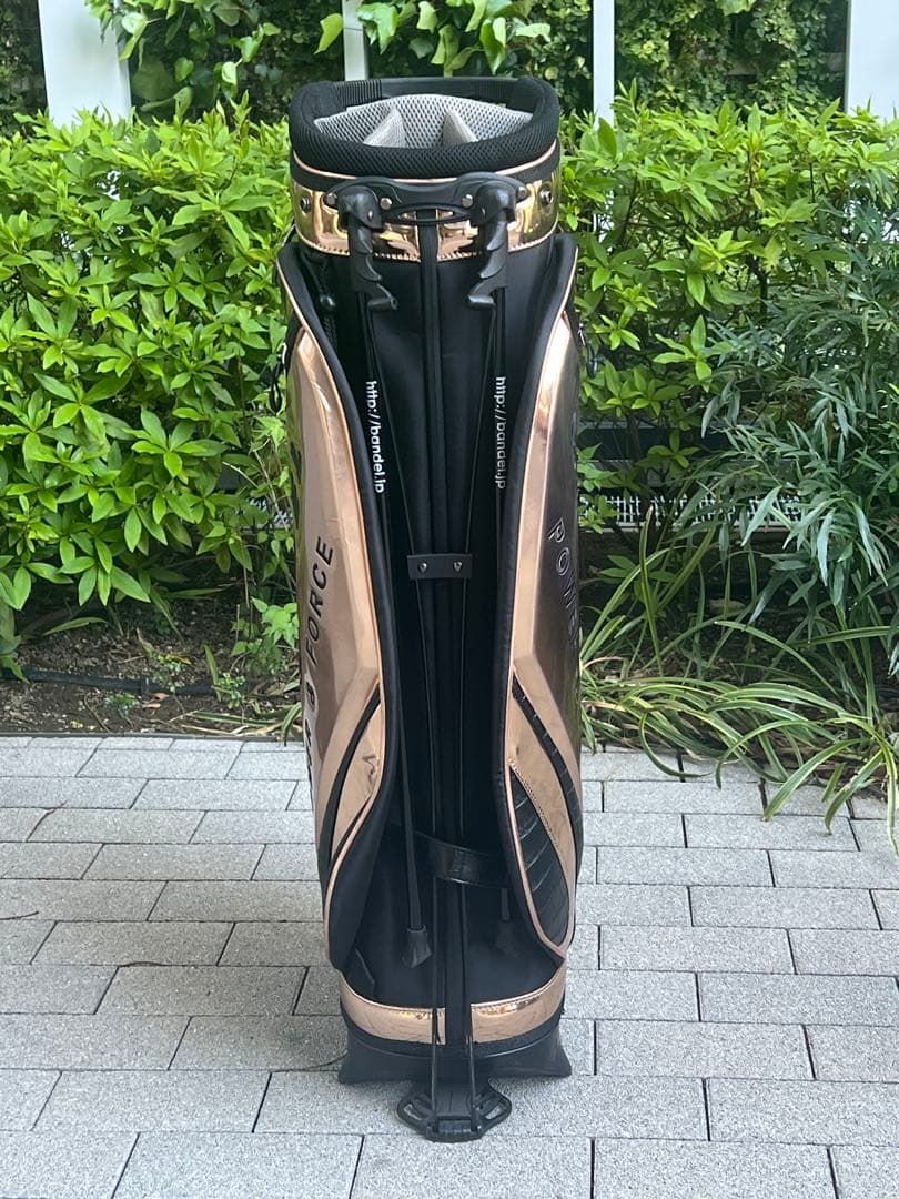 BANDEL Golf / バンデル　キャディバッグ　クロコ型押し　金ｘ黒