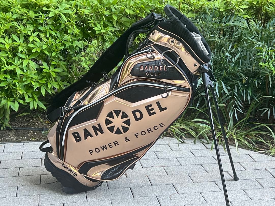 BANDEL Golf / バンデル　キャディバッグ　クロコ型押し　金ｘ黒