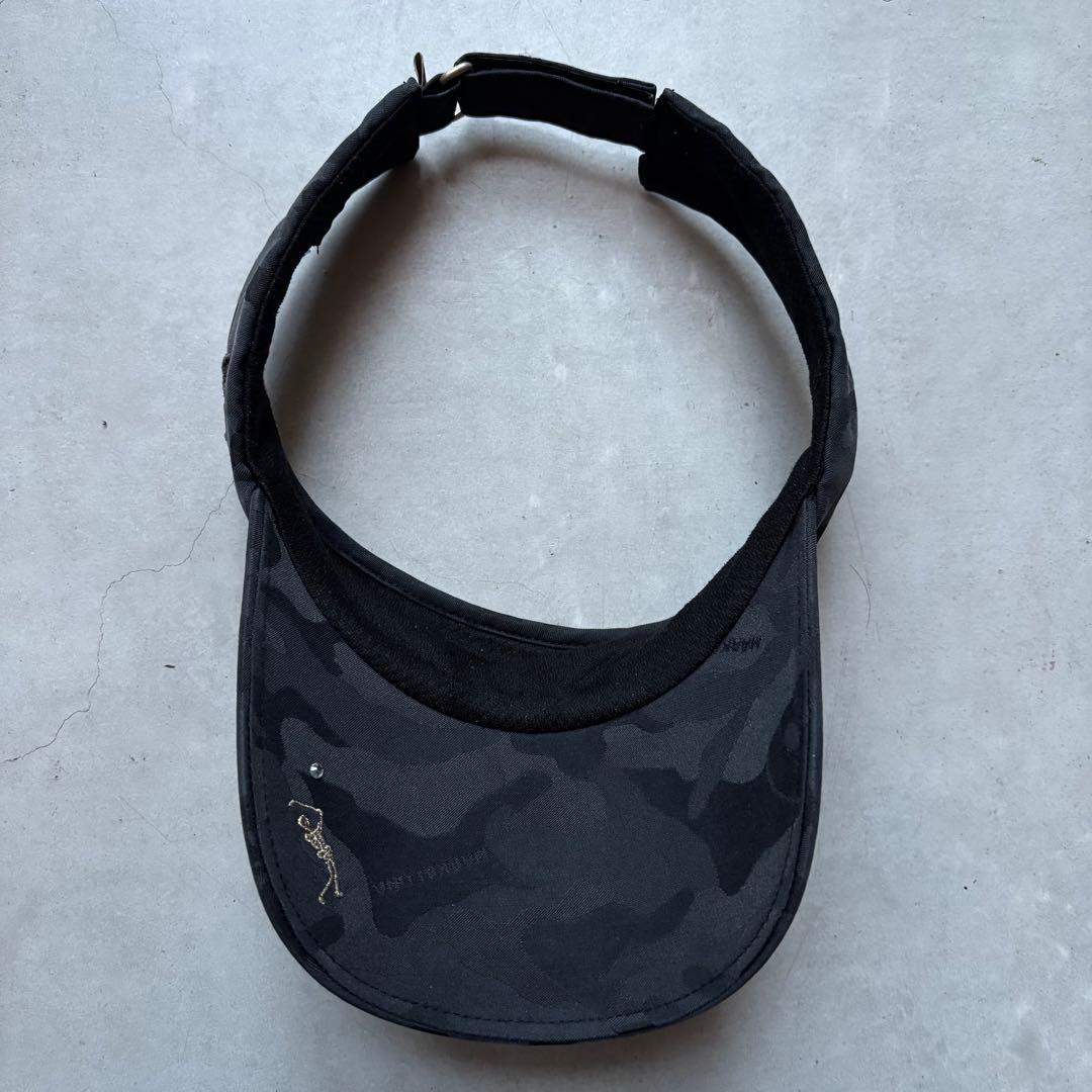 MARK&LONA マークアンドロナ サンバイザー スカル迷彩総柄 ロゴ ゴルフ