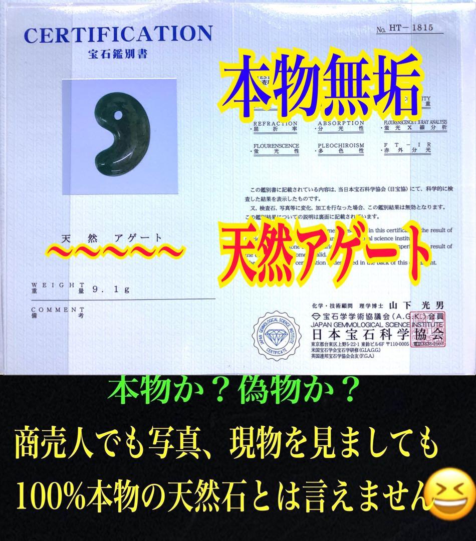 ✳国内の出雲めのう【碧玉】の最高峰勾玉でしょう‼️ 天然石 浮き草文様 鑑別書付