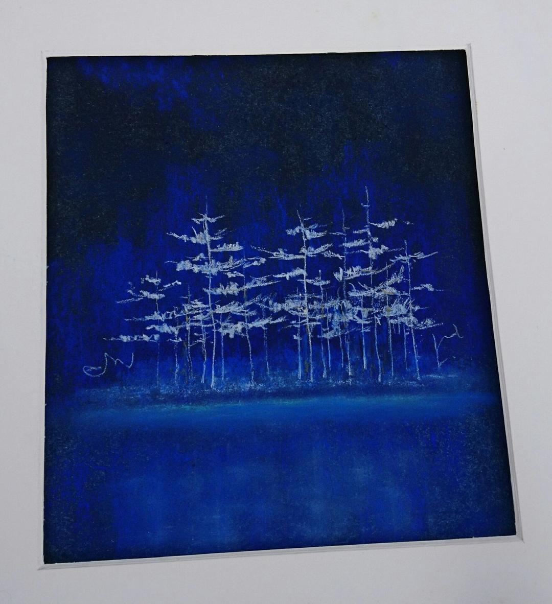 #絵画 (山崎範雄:青の魔術師) #「針葉樹 」(吊り下げワイヤーセット)