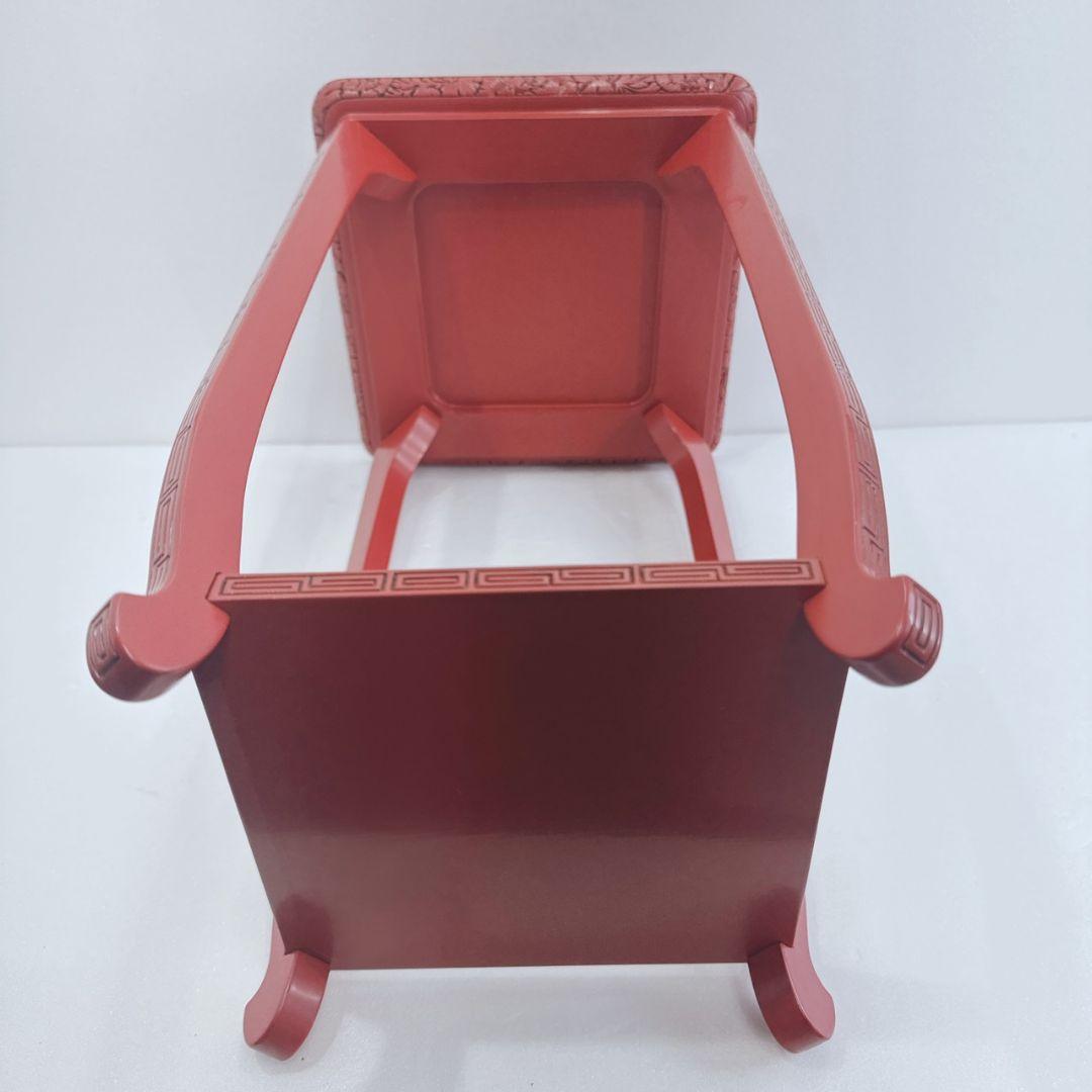 美品 村上堆朱 牡丹? 唐草 高 花台 レトロ アンティーク 伝統工芸品 新潟