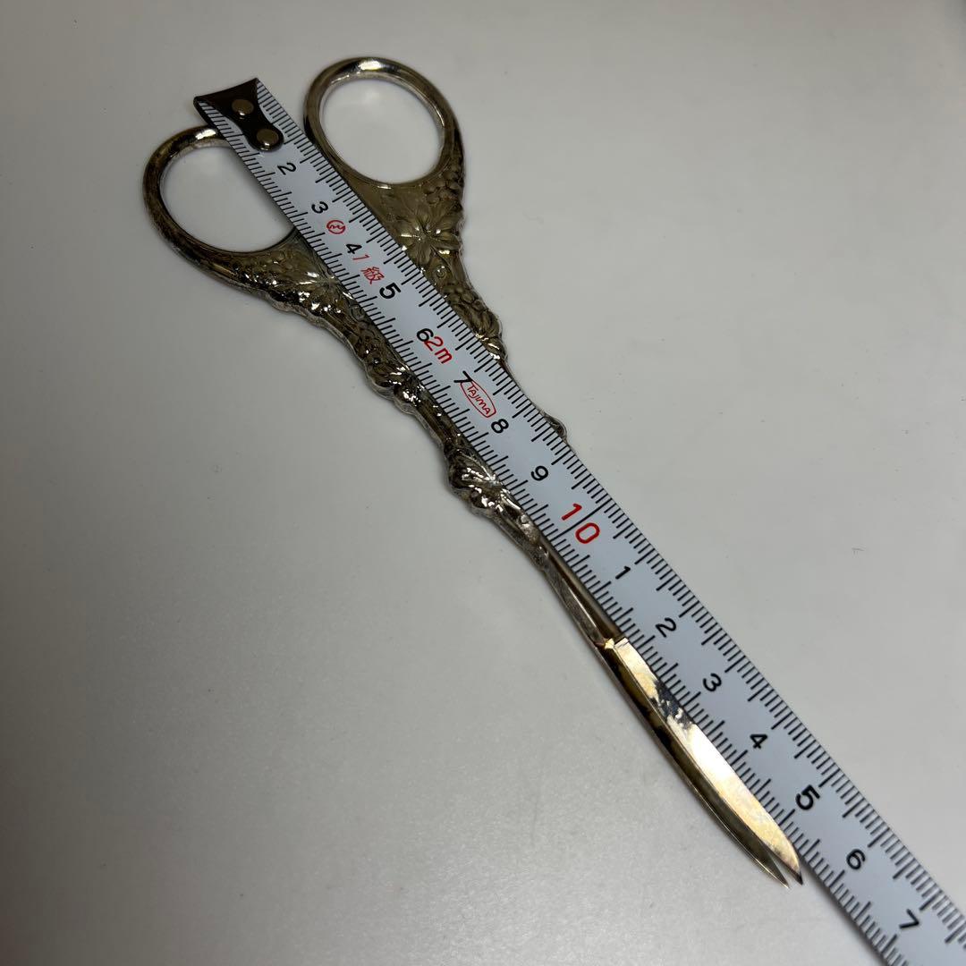 クリストフル　ぶどう文ハサミ　78g/15.8㎝　東Y8-0108⑤タトオ