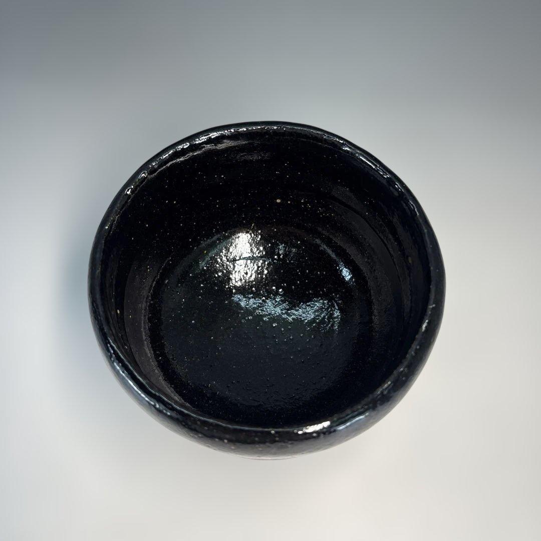 【中古品】茶道具　昭楽造　黒茶碗　寛州書付　銘『暁雲』（共箱）