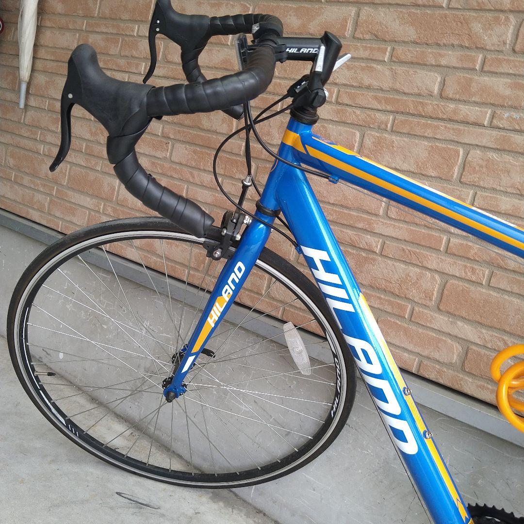 HILANDO クロスバイク 青/オレンジ 自転車 シマノ製14段変速