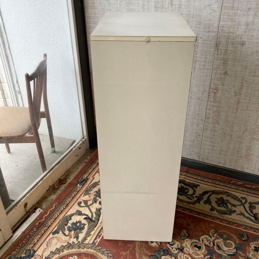 昭和レトロ 花柄 木製チェスト 7段タンス 古家具 ビンテージ ヴィンテージ 橙