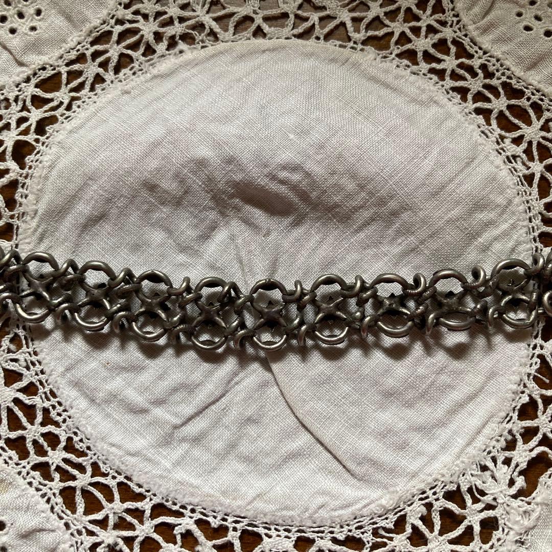 英アンティーク 金×銀 ブレスレット 百合モチーフ 腕輪