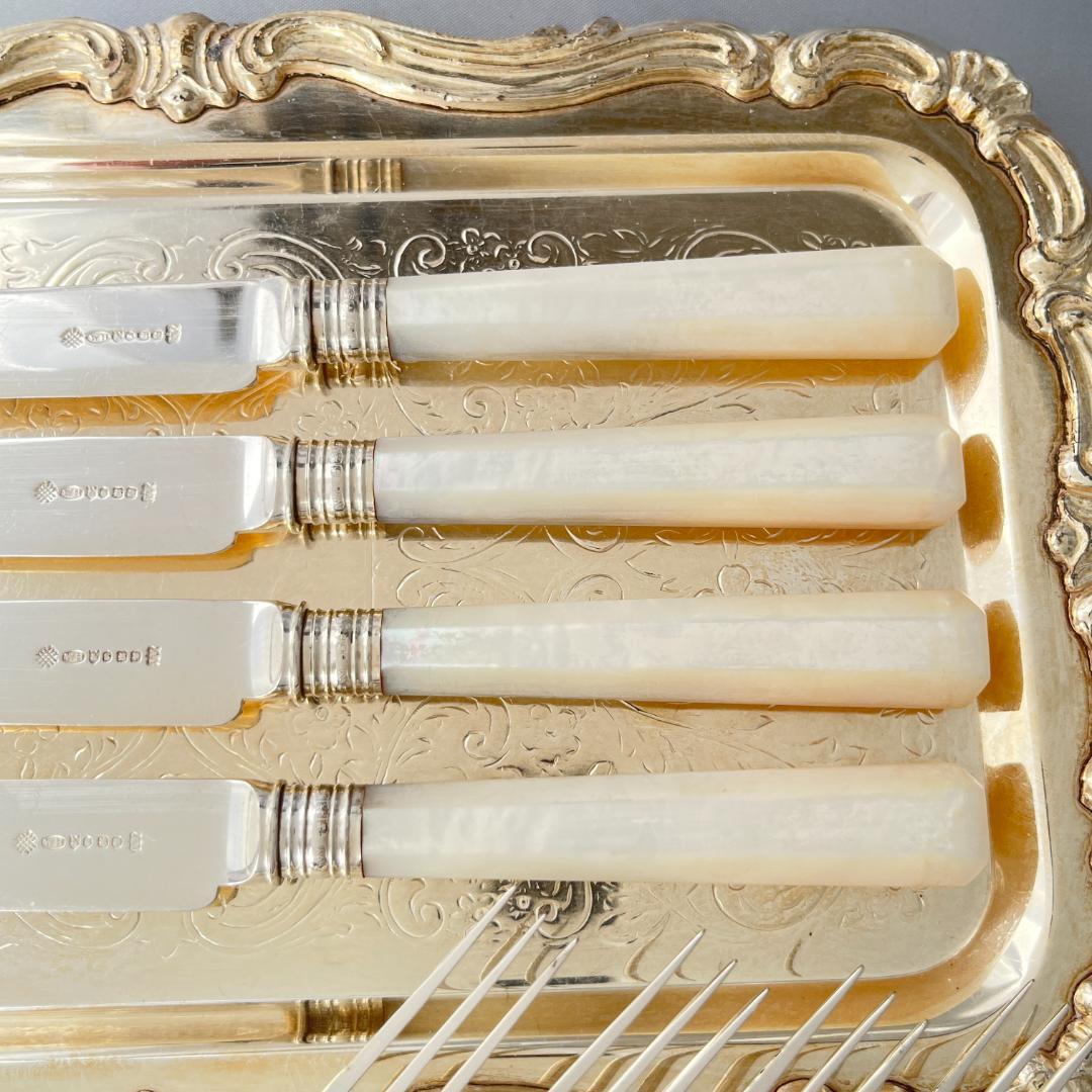 【William Yates 】【純銀継手 / 白蝶貝】パストリーセット