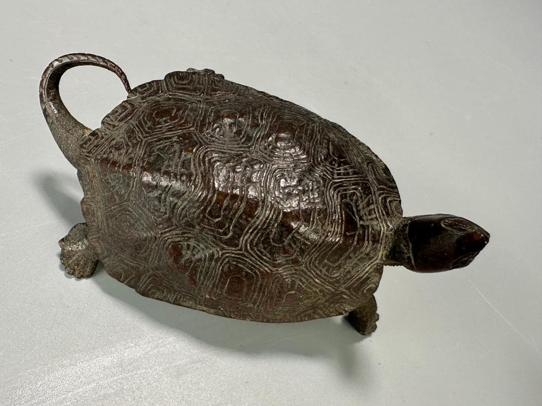 銅製　亀　置物　文鎮　在銘有