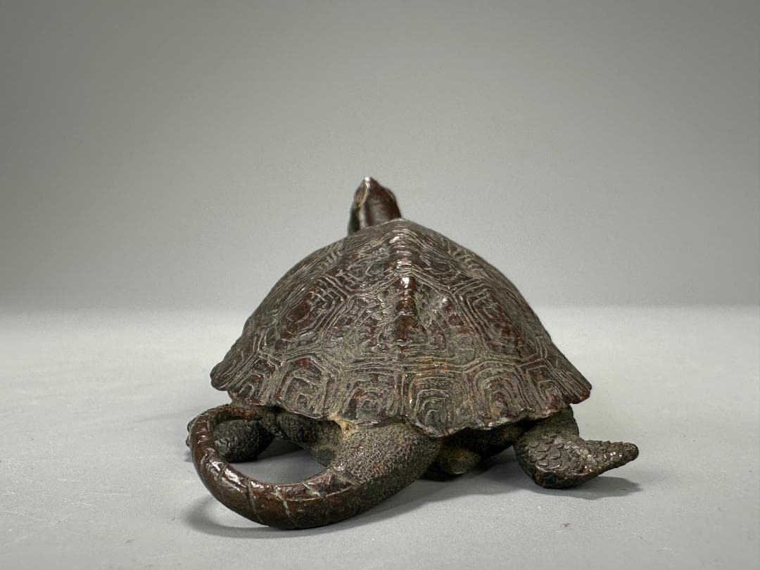 銅製　亀　置物　文鎮　在銘有
