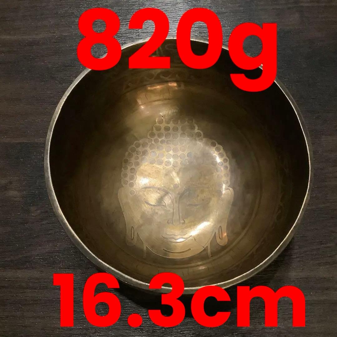 No52 チベット産 シンギングボウル 新品 チベタンボウル 16cm 仏陀顔