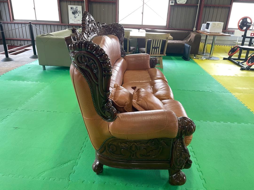 【お引き渡し限定】 アンティーク 三人掛け 大型ソファー ヴィンテージ