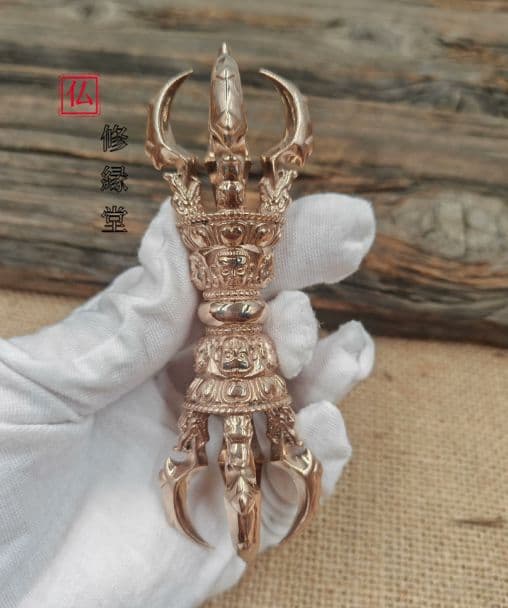 【修縁堂】青銅 中実鋳造 金剛杵 密教法具 真言宗 法器