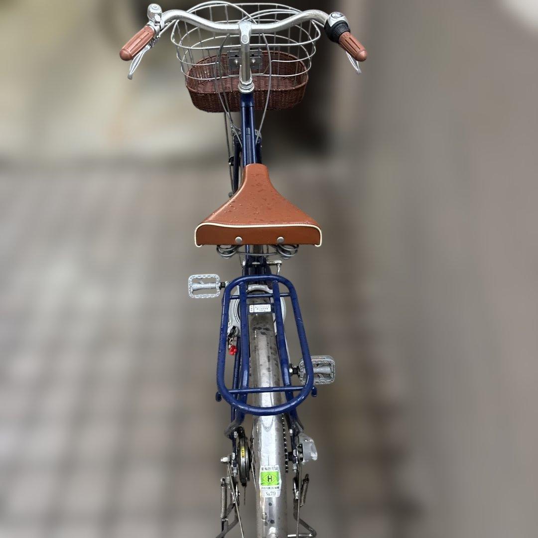 ブリジストン COLUMN ネイビー シティサイクル 前カゴ付き