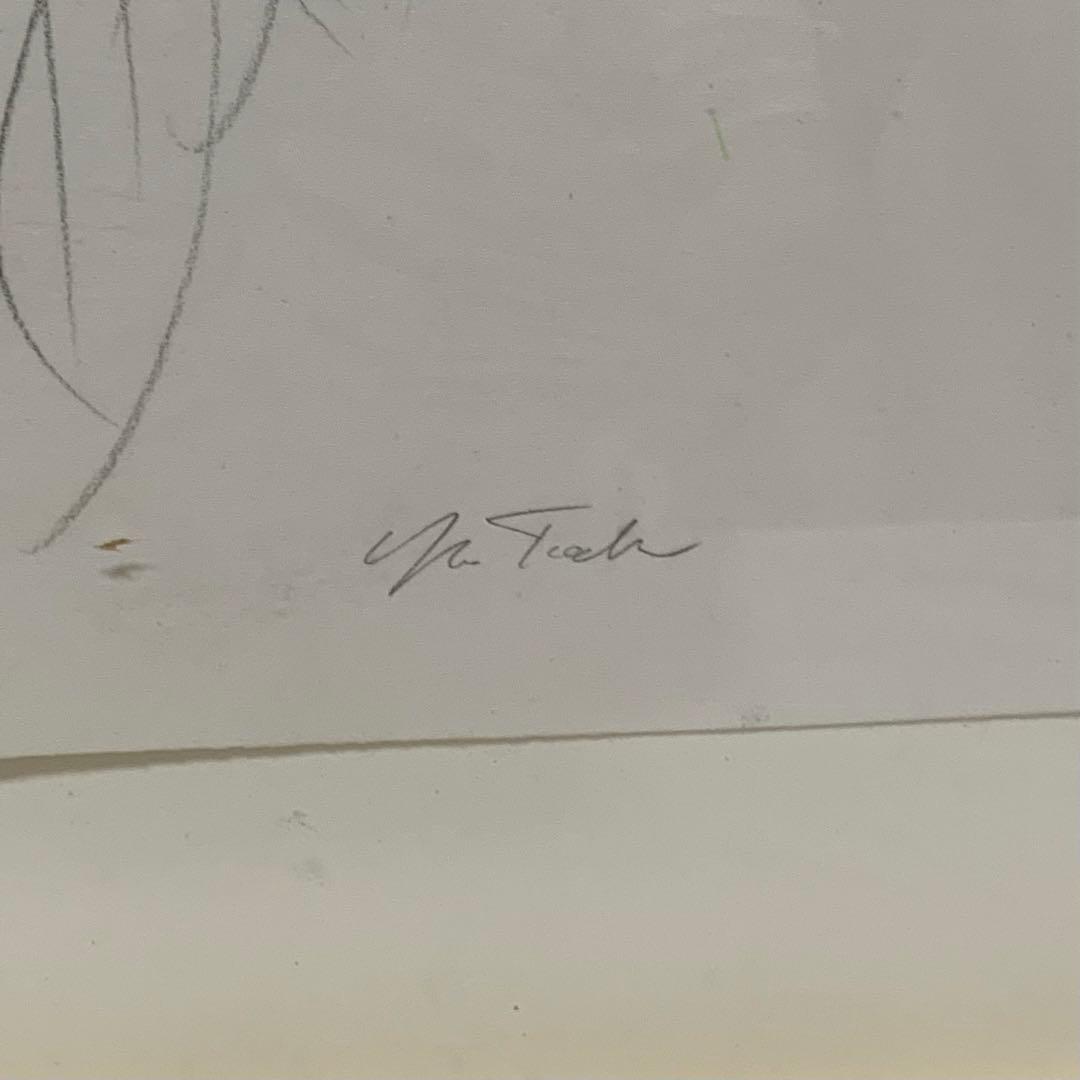 ✨ 抽象的な水彩+鉛筆画 フレーム付き