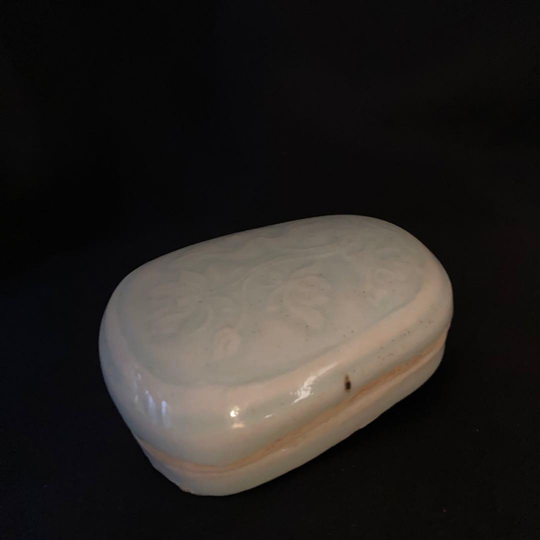 赤札閉店セール❗️【ギャラリー三益】中国古美術　影青蘭花陽刻紋硯（宋時代）