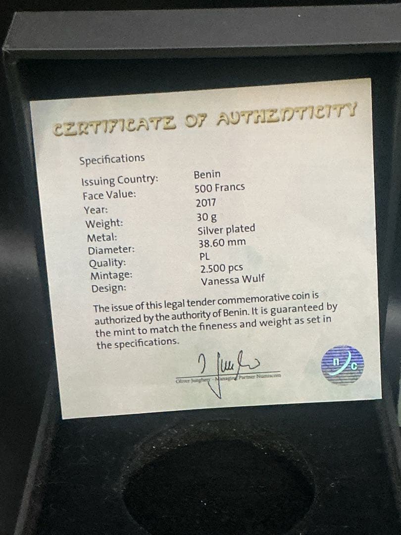 ミュシャ × 黄道十二宮 ― 山羊座、Capricornus　銀メッキ付き白銅貨