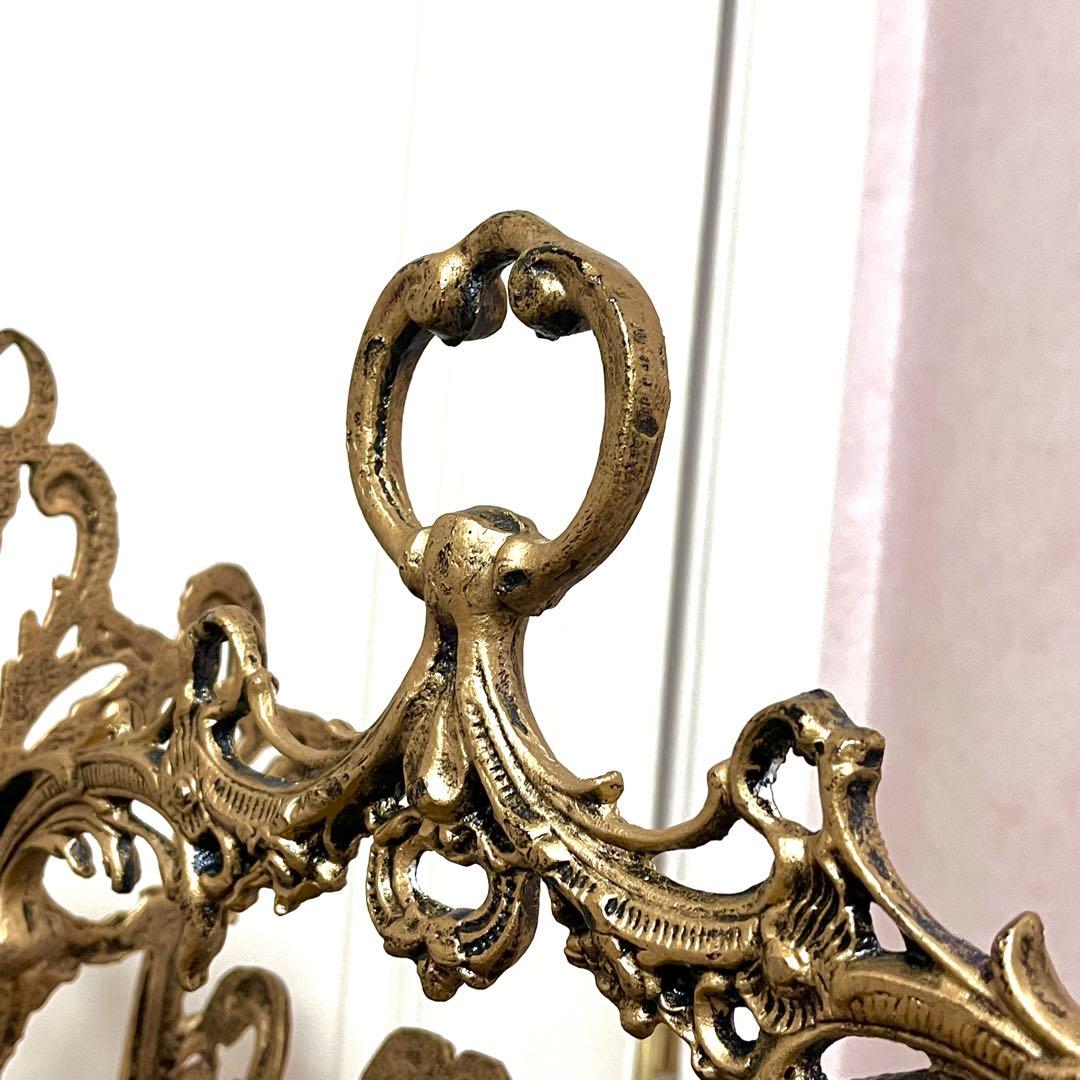 ヴィクトリアンスタイル　マガジンラック　アンティーク調　ゴールド　真鍮　レトロ