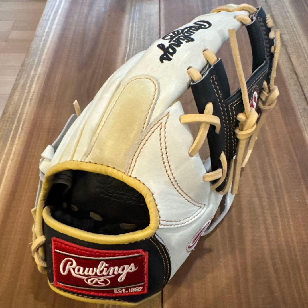 【美品】ローリングングス　Rawlings グローブ 白 ネイビー