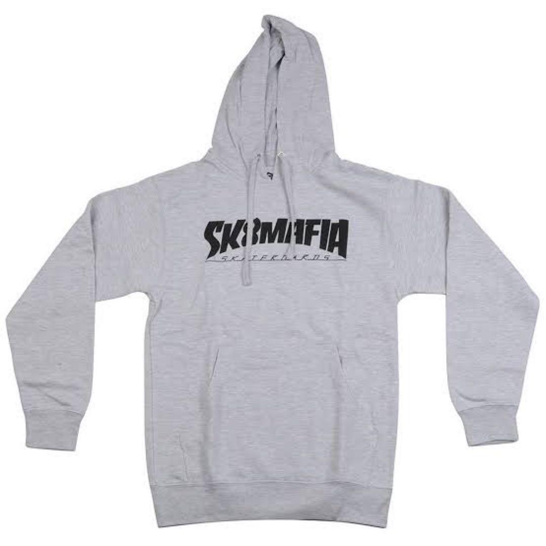 スケートボード SK8MAFIA THRASHED HOODIE GRAY M