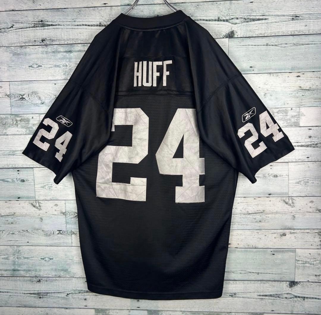 リーボック NFL 全刺繍 レイダース アメフトゲームシャツ XL