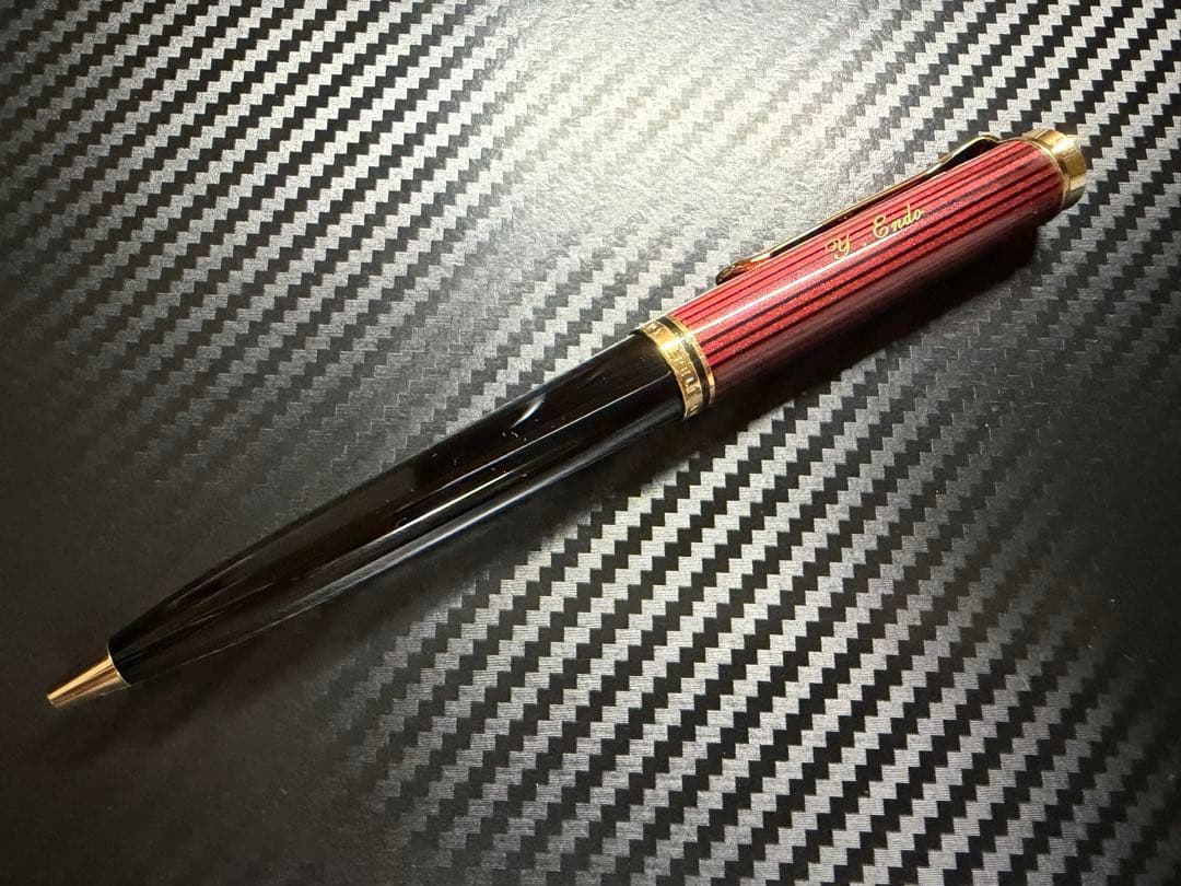 未使用に近い ペリカン スーベレーン K800 赤縞 ボールペン