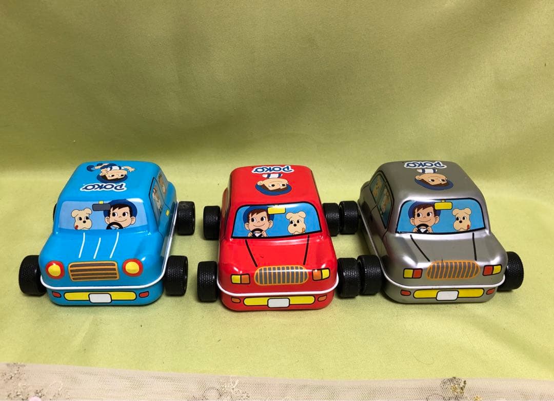 不二家のポコ ちゃんミニカー 3台セット新品未使用！定年劣化サビ
