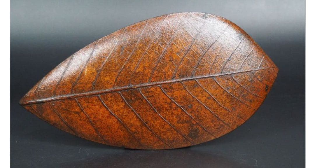 送料無料　漆細工　 菓子皿/葉皿5枚　珍品茶道具　検/花梨清民国屈輪彫堆黒剔犀書