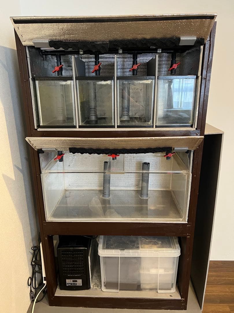 【引取り限定】オーバーフロー水槽 3段 （90cm×40cm×164cm）セット