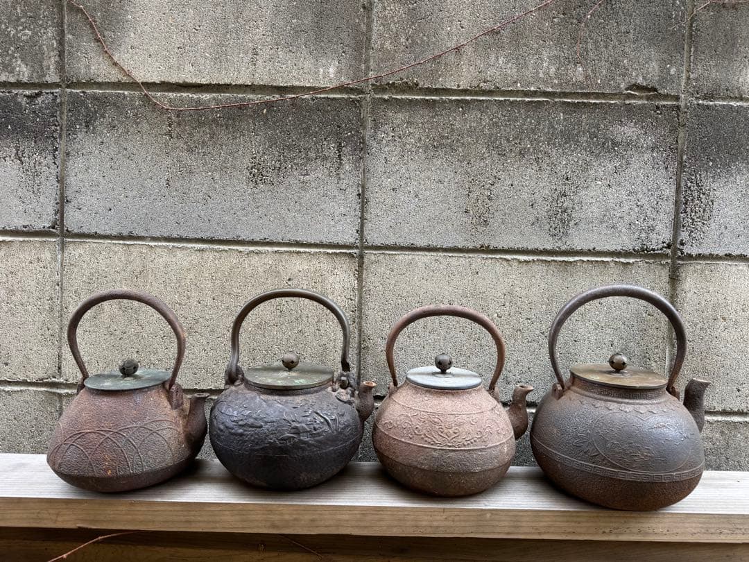 ヴィンテージ鉄瓶4個セット 龍文堂　日本亀文