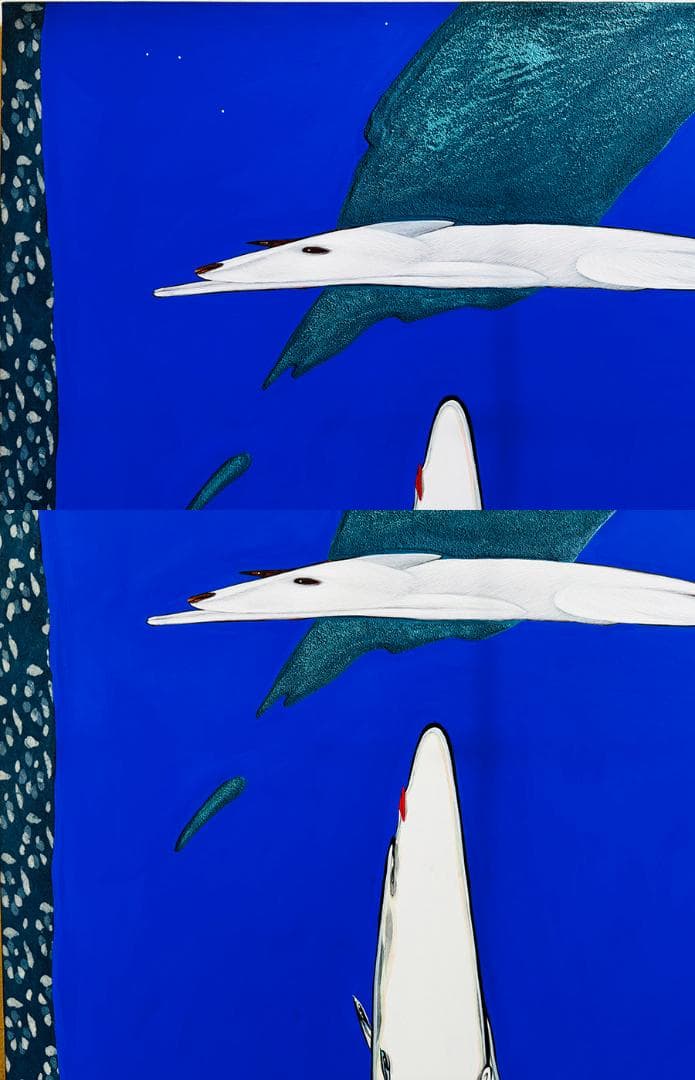 安達博文 画 2003年作 たおやかに 40号 額寸縦111cm✖️92.５cm