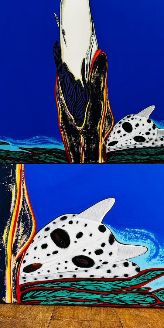 安達博文 画 2003年作 たおやかに 40号 額寸縦111cm✖️92.５cm