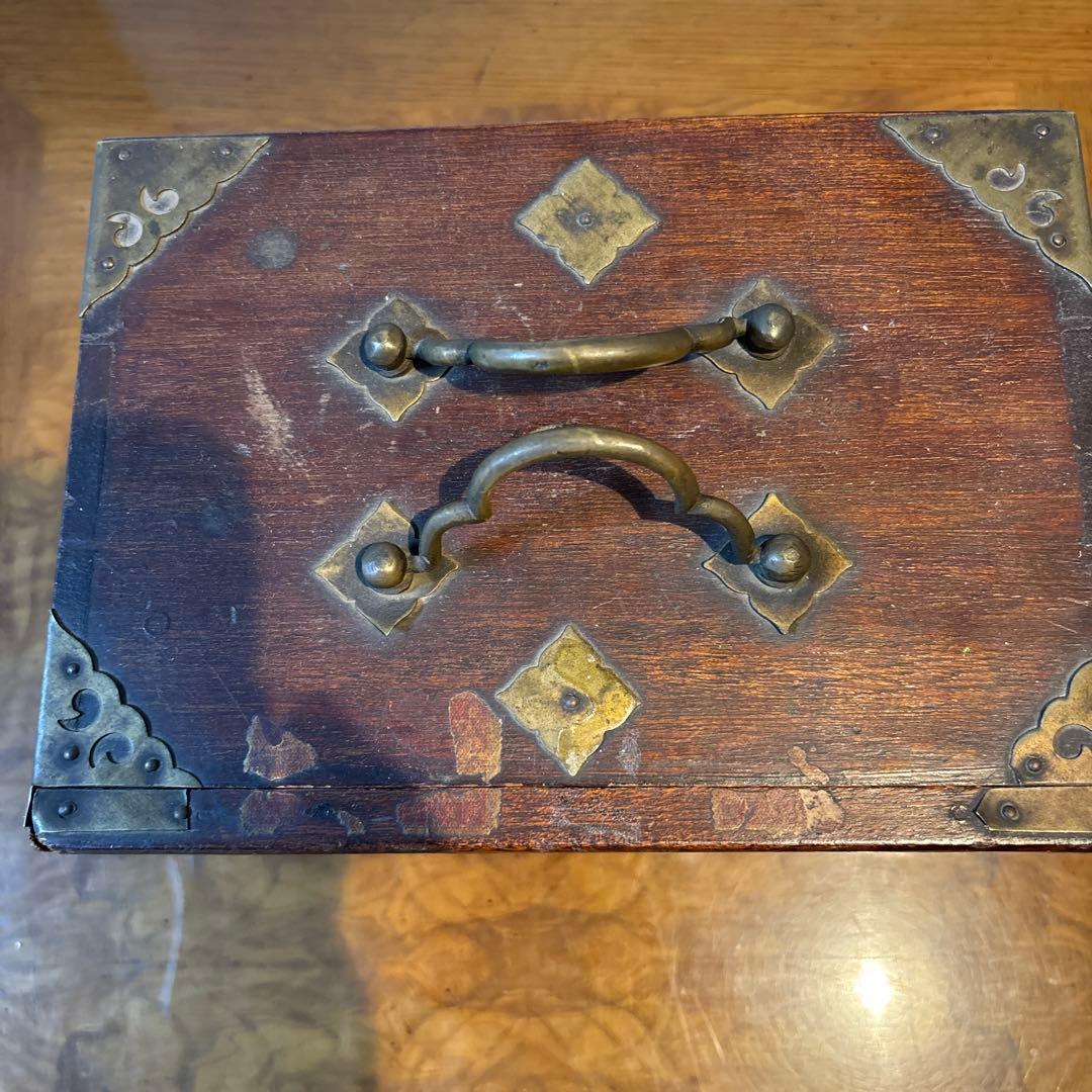 木製箱入り麻雀牌　アンティーク