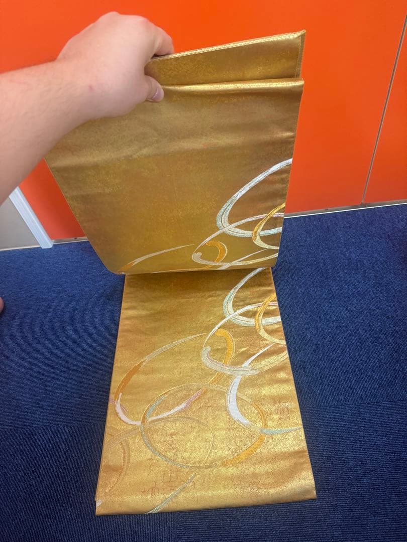 2677袋帯 古代彫金紋 西陣織 金糸　高級上質上品　約440cm 未使用