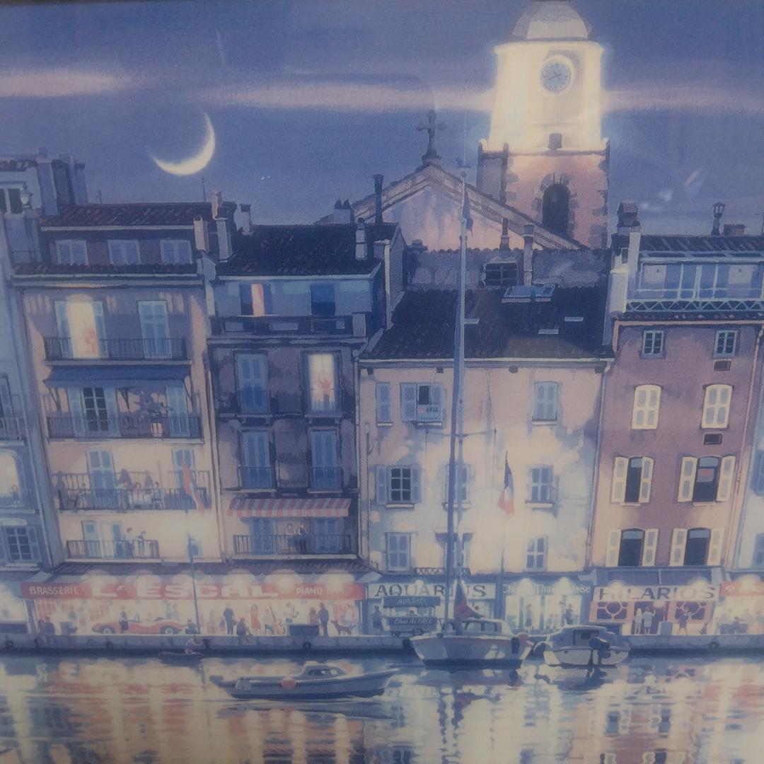 笹倉鉄平　サントロペ　中古　大判　高級額装アートポスター