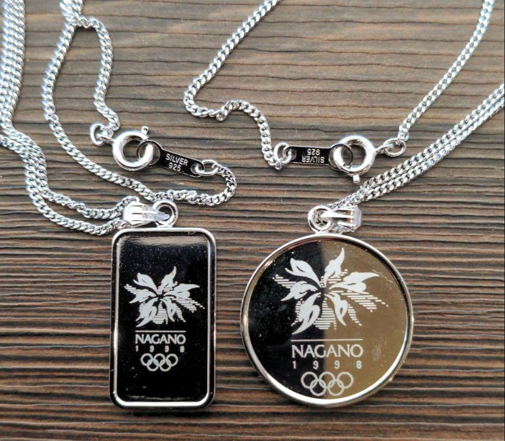 長野オリンピック　1998 グッズ　シルバー925ネックレス 2個セット